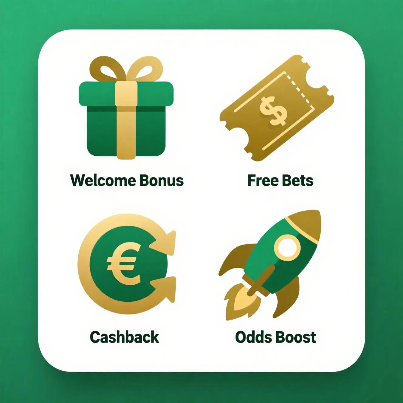Verschiedene Arten von Wettboni - Willkommensbonus, Gratiswetten, Cashback