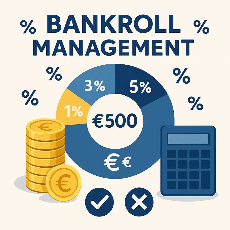 Bankroll Management Infografik mit Prozentverteilung für Sportwetten