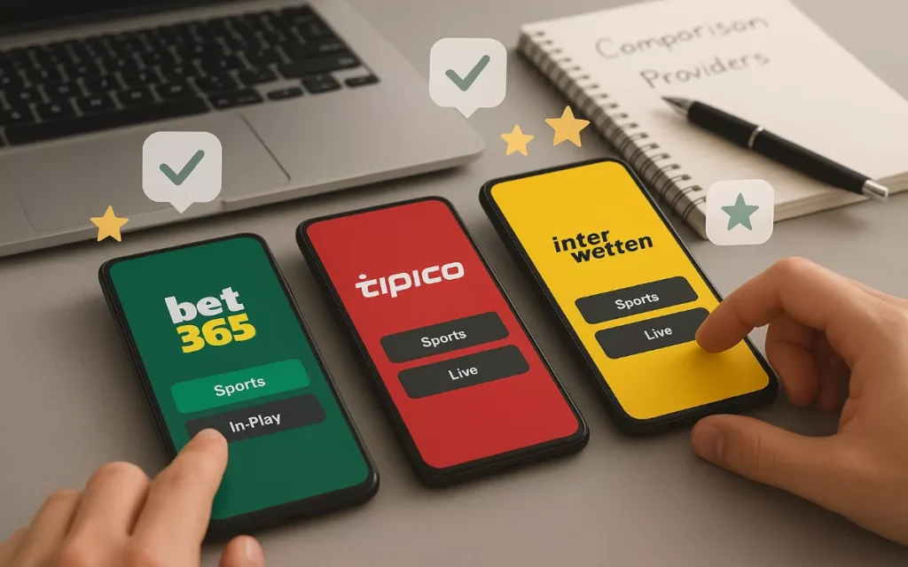 Beste Wettanbieter Deutschland Vergleich mit verschiedenen Buchmacher Apps auf Smartphones