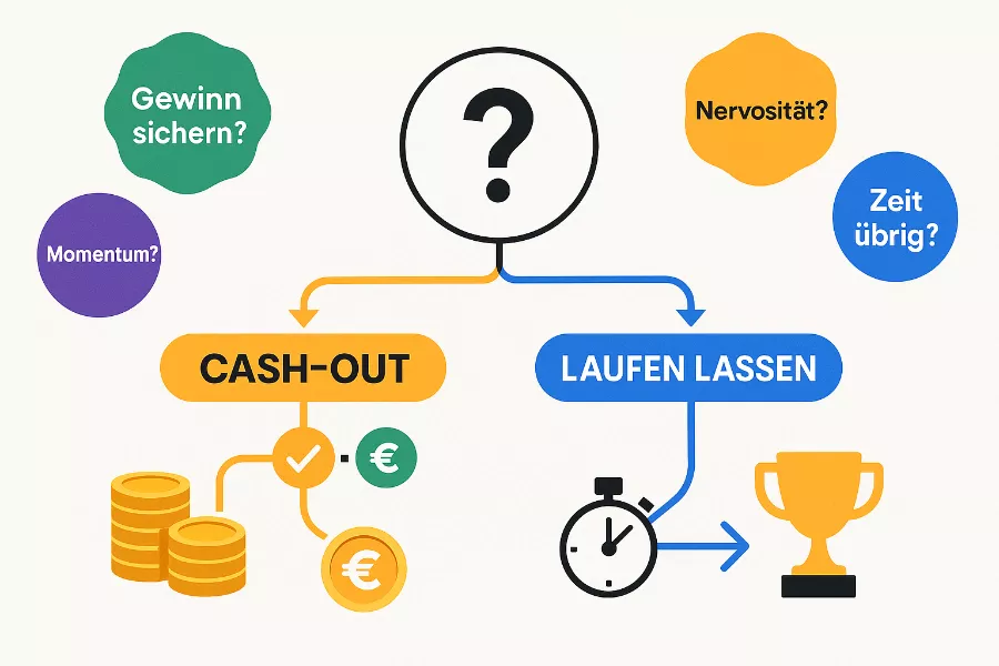 Cash-Out Strategie - Entscheidungsbaum für vorzeitigen Ausstieg aus Live-Wetten