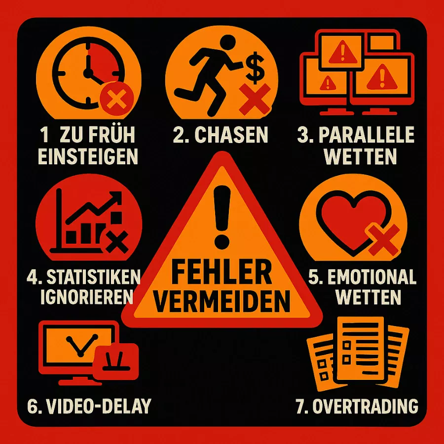 Häufige Fehler bei Live-Wetten - Warnung vor typischen Stolpersteinen im Live-Betting