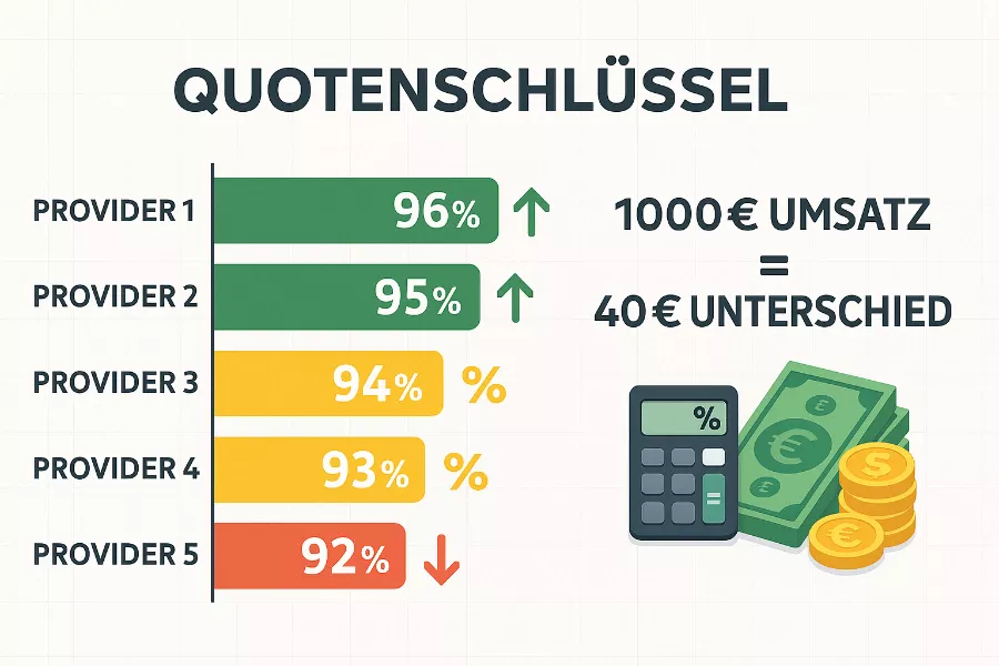 Quotenschlüssel Vergleich der besten Wettanbieter Deutschland mit Prozentangaben